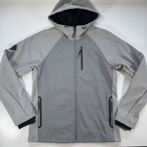 SUPERDRY Hooded Soft Shell Jacket All Terrain Mens Medium Gray Wind Water Resist
